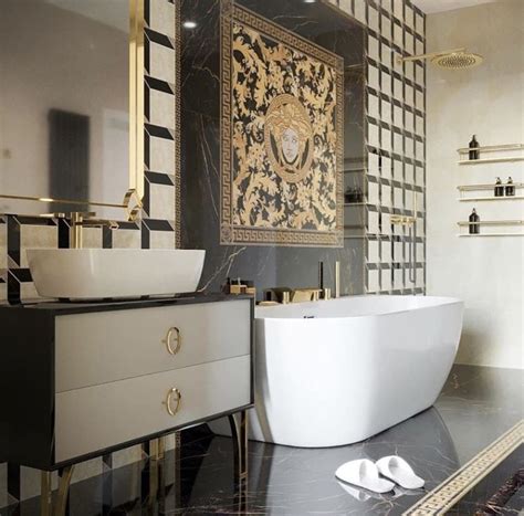 rivestimento bagno versace gold|versace ceramics bathroom.